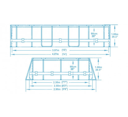 56620 Bestway Каркасный овальный бассейн Power Steel 424х250х100см с ф.-насосом и лестн.